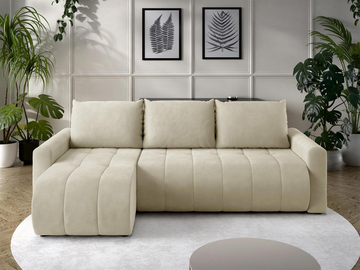ECKSOFA Sprint - Schwarz/Naturfarben, Holz/Kunststoff (230/149cm) - MIRJAN24