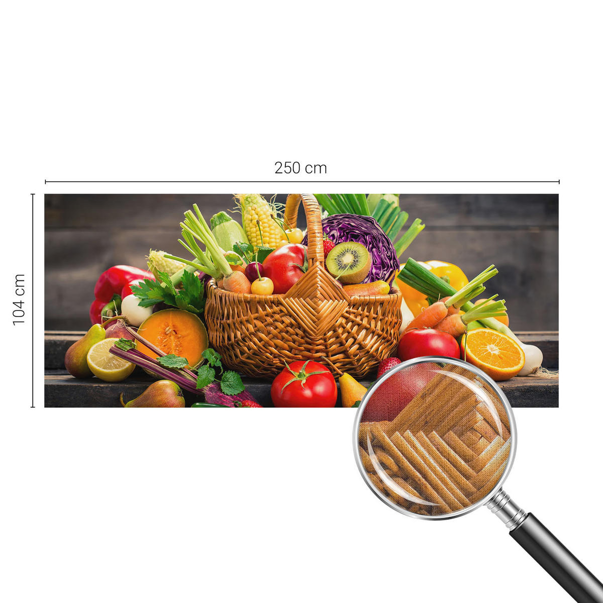 FOTOTAPETE 250x104 cm - Fruchtige Fülle - Schwarz, Textil (250/104cm) - Wallfluent