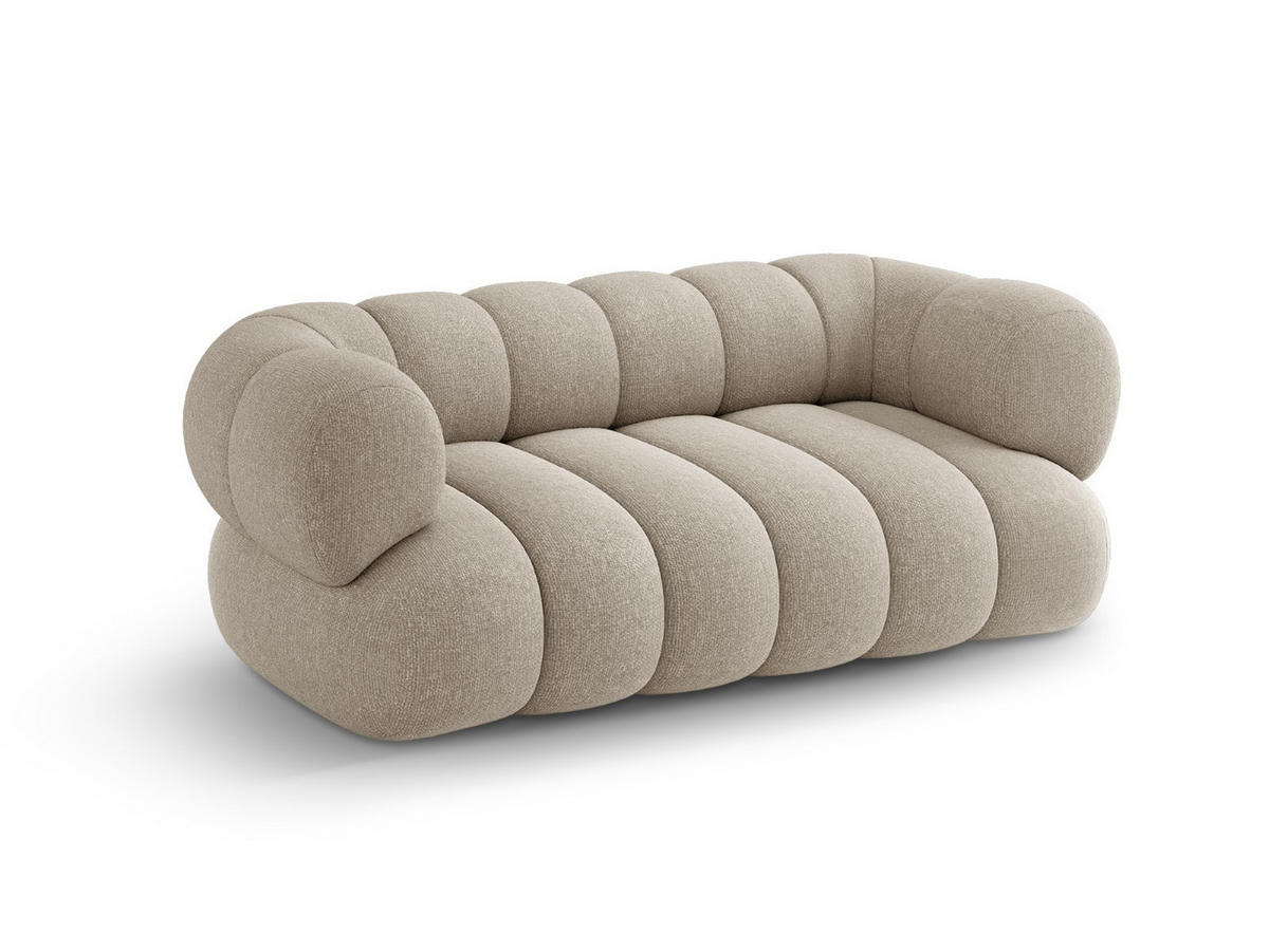 SOFA Koge aus Chenille-Stoff dunkelbeige 2 Sitzplätze - Mokka, Textil (95/70/180cm) - Cosmopolitan Design