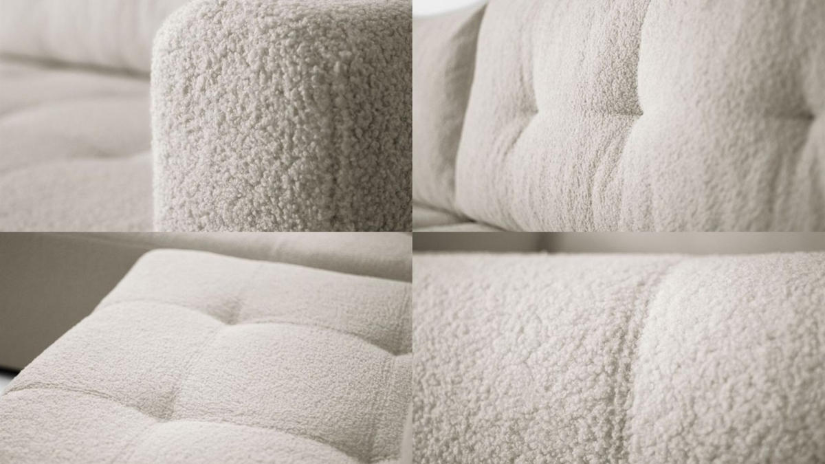 ECKSOFA VIENNA Stil Bettkasten und Funktionalität Bouclé Ecru Links - Ecru, Holz (143/261cm) - Kaiser Möbel