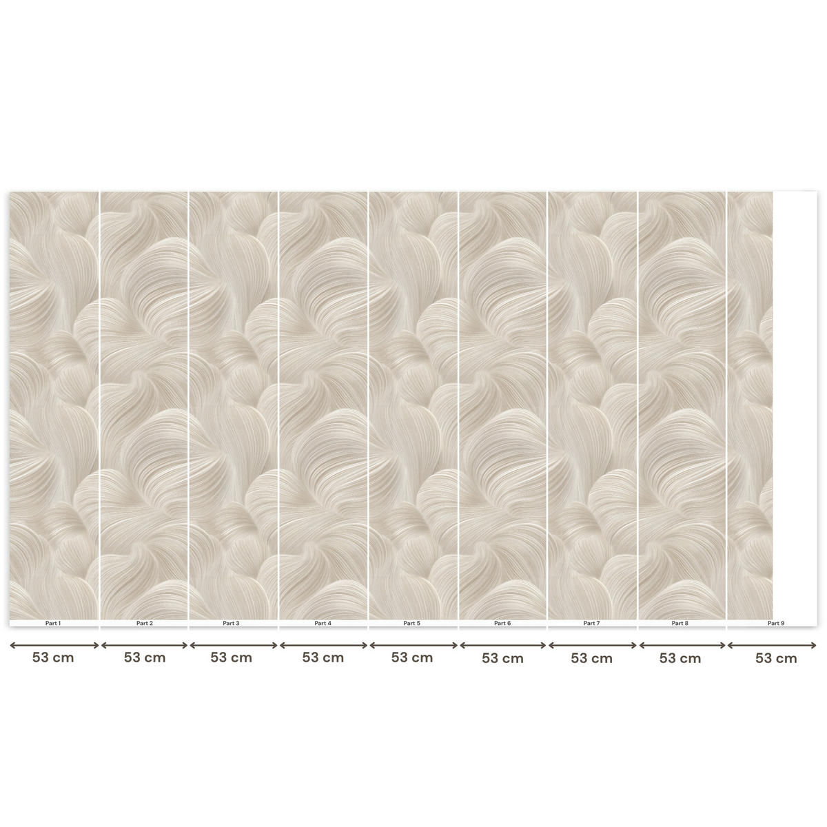 TAPETE - Lines - Ventilator - Beige - 500x280 cm - Creme, Papier (500/280cm) - OnlyWow