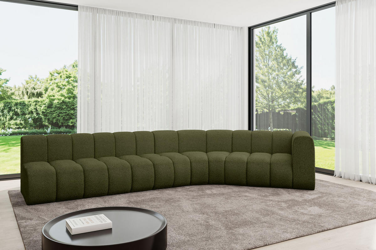 ECKSOFA modulares Sofa Karex-L2 - 399x194x70 cm Grün - Grün, Holzwerkstoff/Textil (399/194cm) - ALTDECOR