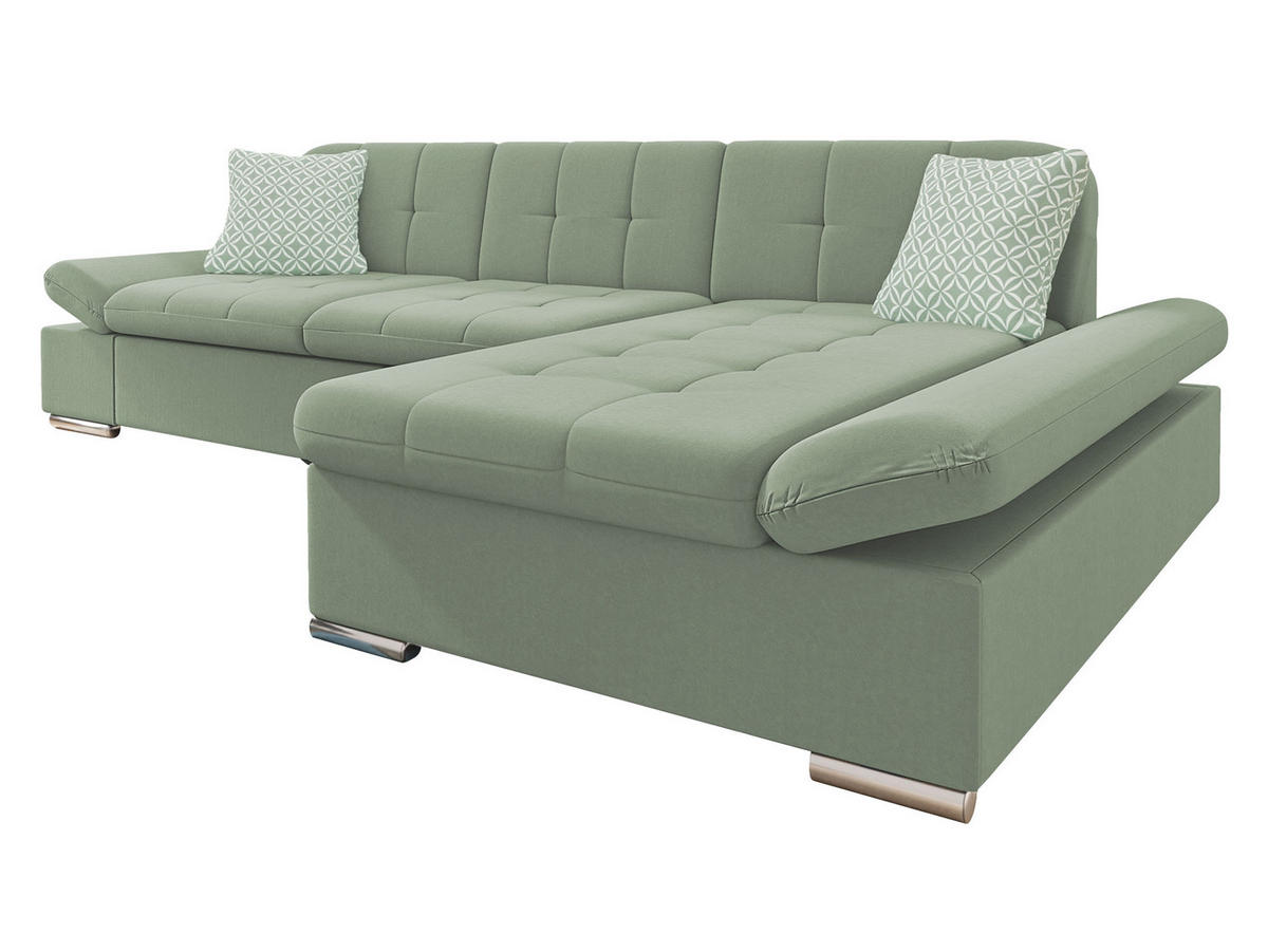 ECKSOFA Malwi, Seite: Rechts - Hellgrün, Holz/Textil (278/161cm) - MIRJAN24