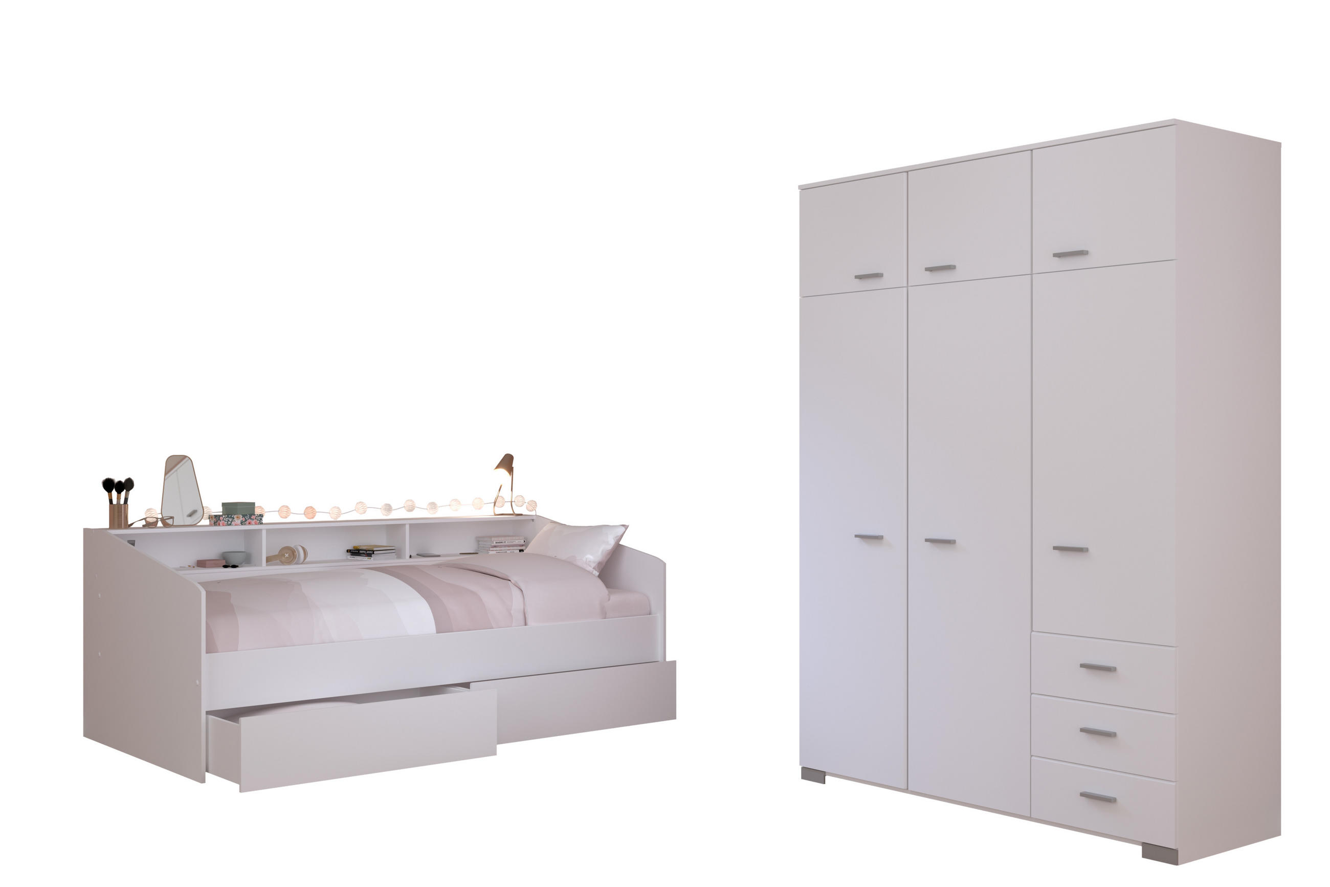 JUGENDZIMMER Sleep 43 in Weiß 3 teilig - Weiß, Holzwerkstoff (120/200/80cm)