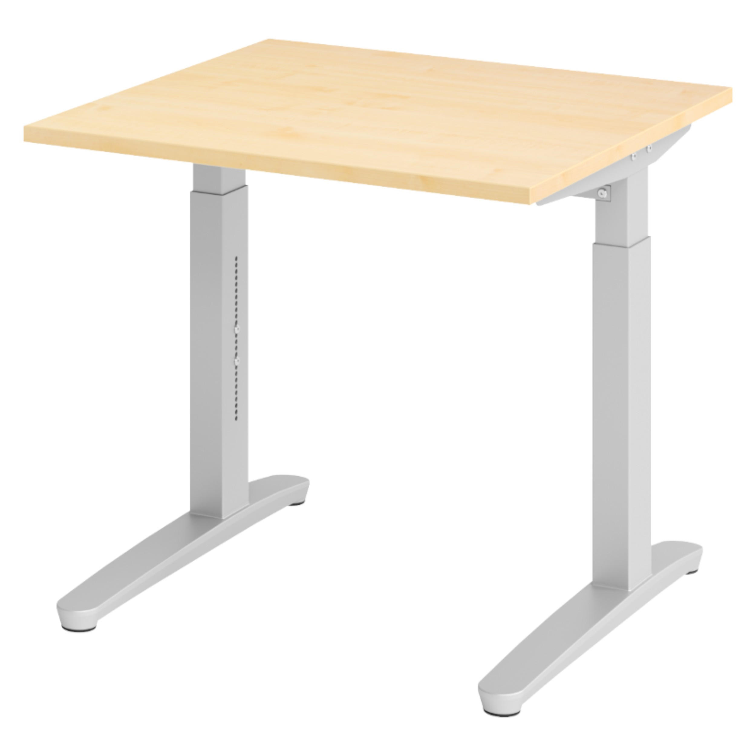 SCHREIBTISCH Serie-XB 80/80/74 cm in Ahornfarben/Silberfarben - Silberfarben/Ahornfarben, Holzwerkstoff (80/80/74cm) - bümö