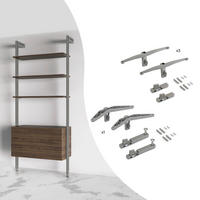 STÜTZEN für 3 Holzböden und 1 Modul für Zero Struktur, Zamak, Steingrau lackiert - Grau, Kunststoff (4.1/12/20cm) - EMUCA
