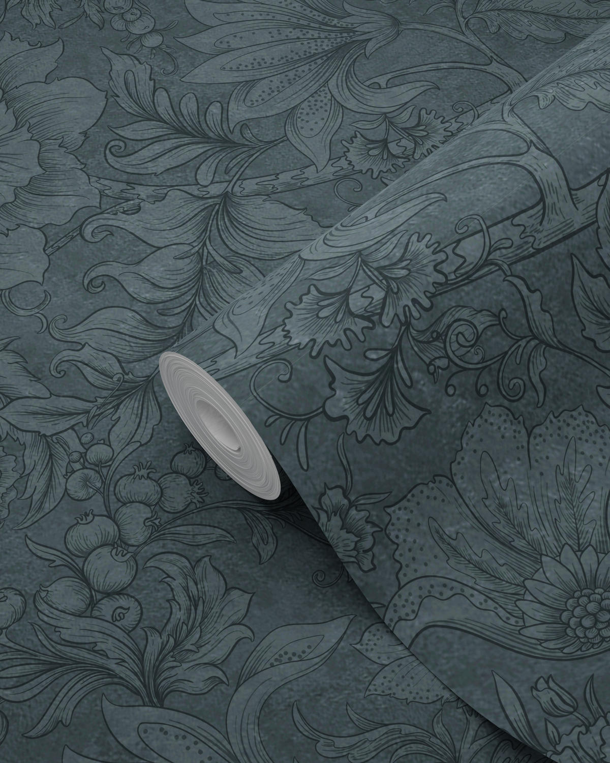 TAPETE Blumenmuster 50 x 900 cm - Blau, Papier (50/900cm) - ESTAhome