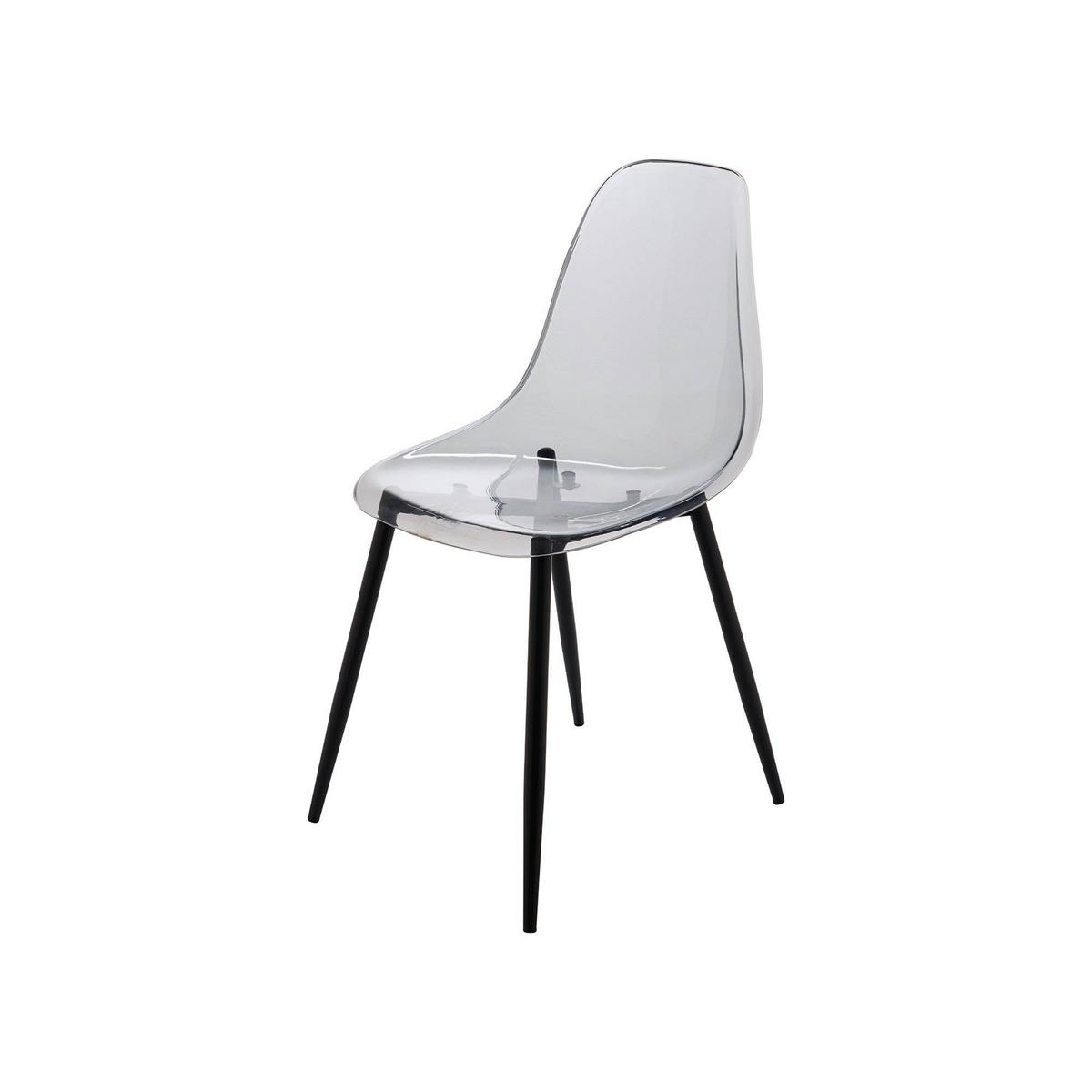 STUHL 4er Set Grau 45.5x53h81 - Grau, Metall (53/81/46cm) - DMORA