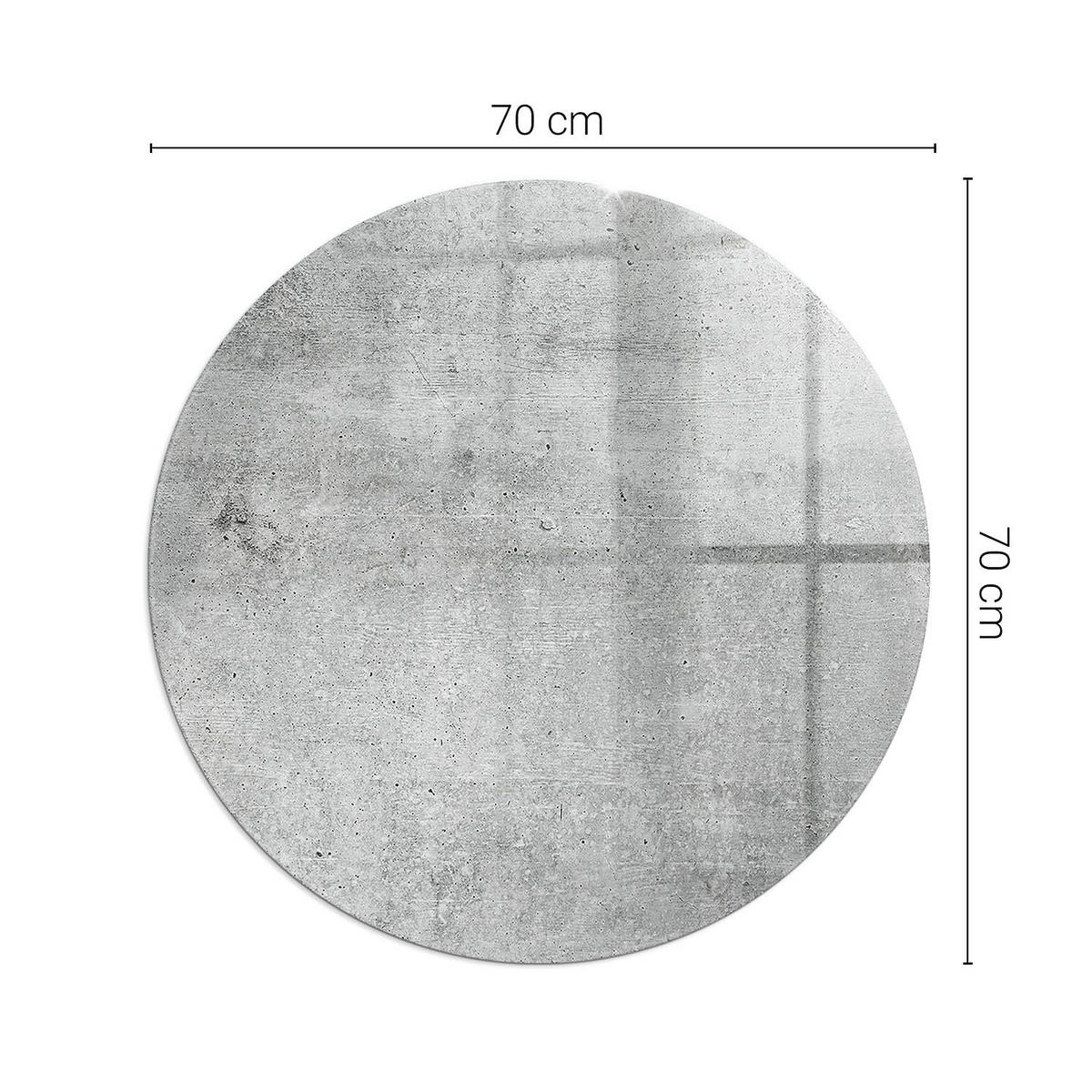 GLASPLATTE für Kamin Ø 70 cm Grau - Grau, Glas (70/70/0.4cm) - ArtPrintCave