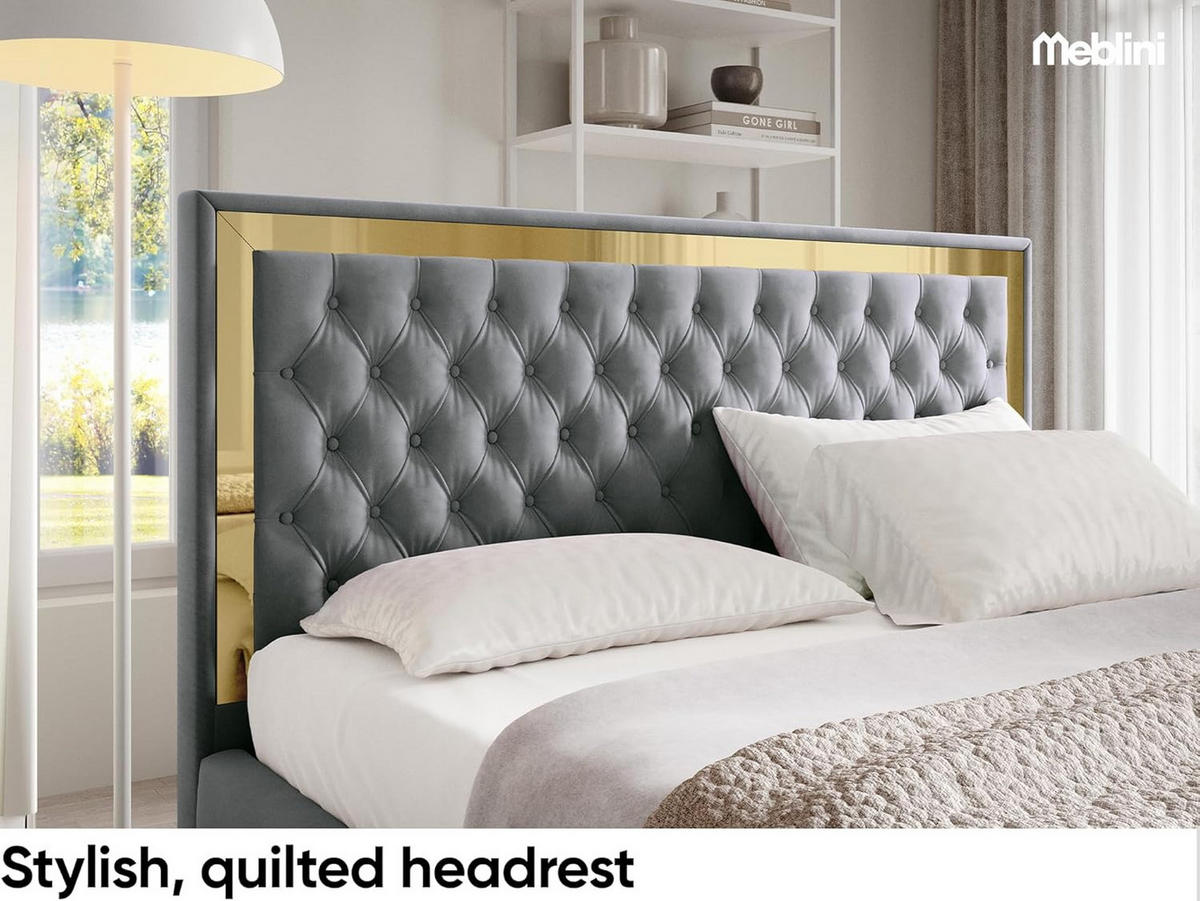 POLSTERBETT ARONA - Dunkelgrau, Textil (120/200cm) - Meblini