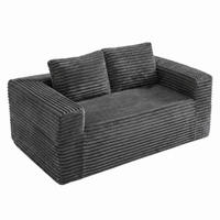 SOFA 2-Sitzer ohne Montage, Cordstoff Grau - Grau, Kunststoff (160/58/88cm) - Meubliv