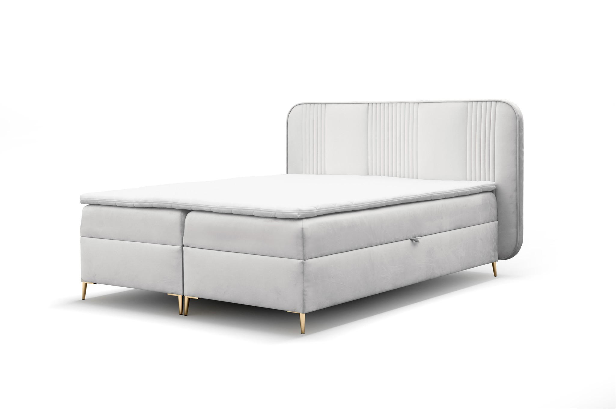 BOXBETT Avery Premium - Weiß, Holzwerkstoff/Textil (180/200cm) - Fun Möbel