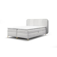 BOXBETT Avery Premium - Weiß, Holzwerkstoff/Textil (180/200cm) - Fun Möbel