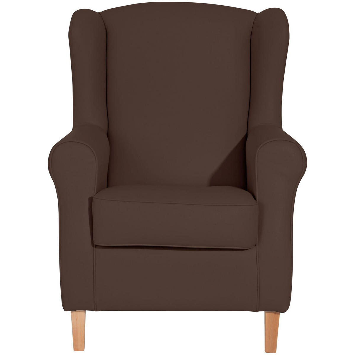 OHRENSESSEL Karlen Bezug Kunstleder Buche natur / braun - Buchefarben/Braun, Kunststoff (86/103/77cm) - 58aufmkessel