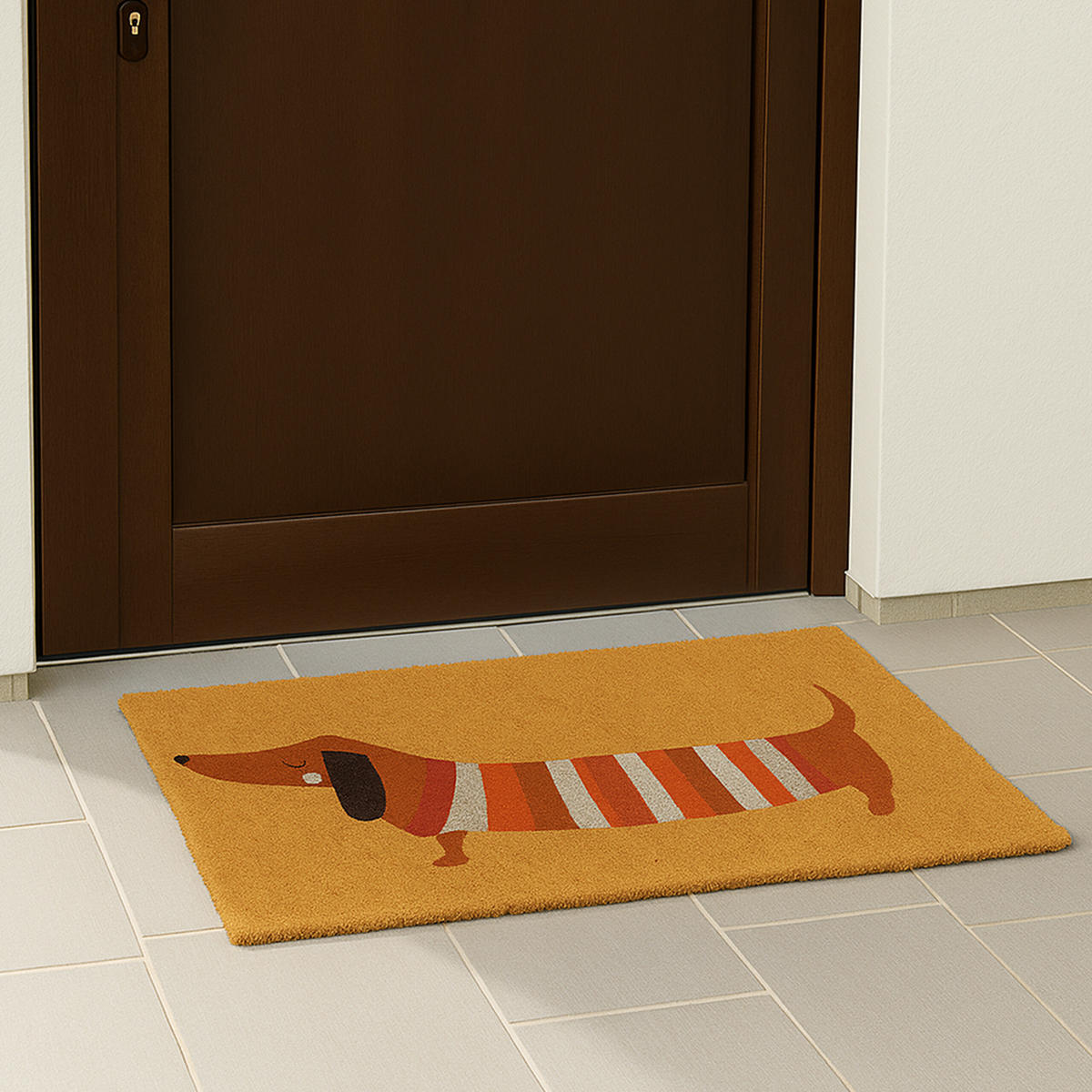 ROHOŽ - svetlohnedá, textil/plast (60/40cm) - Relaxdays