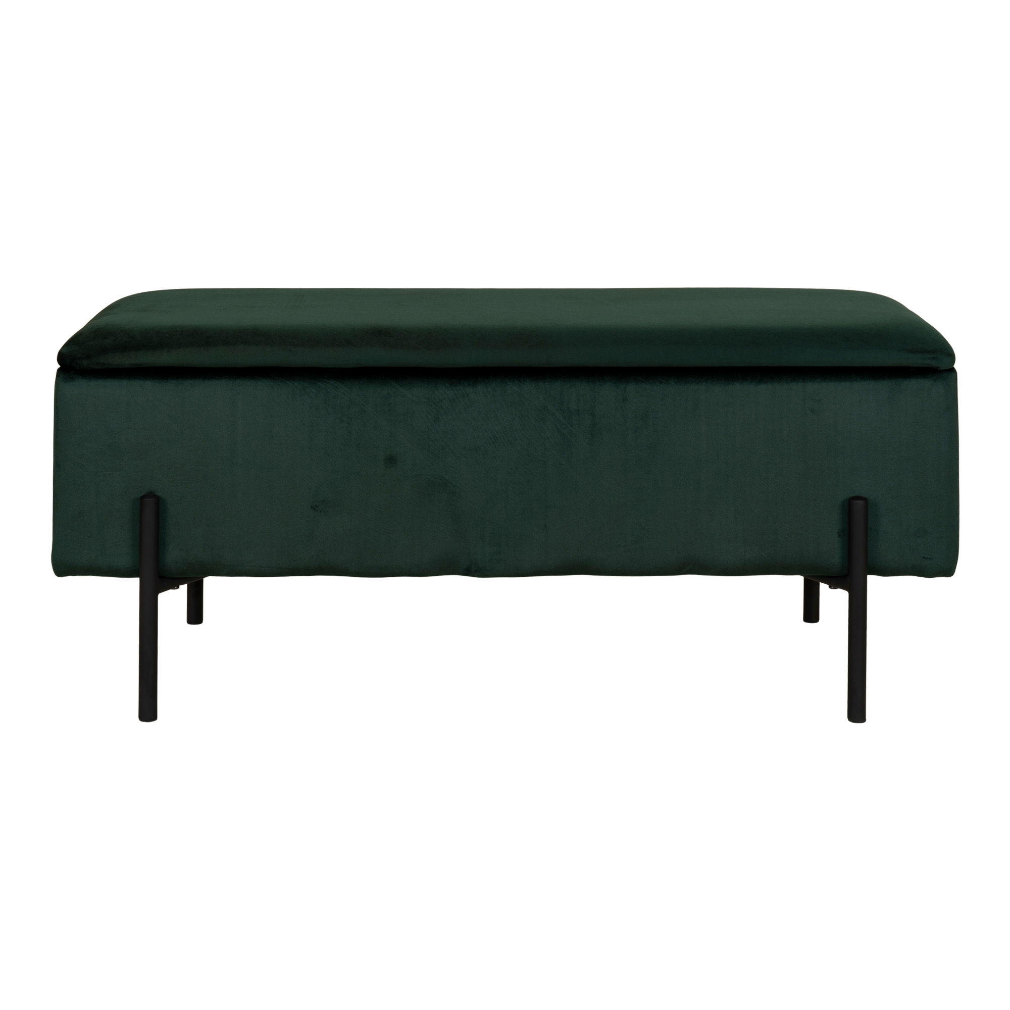 BANK Watford Polyester, Sperrholz Grün - Grün, Holz (95/43/36.5cm) - tinkaro