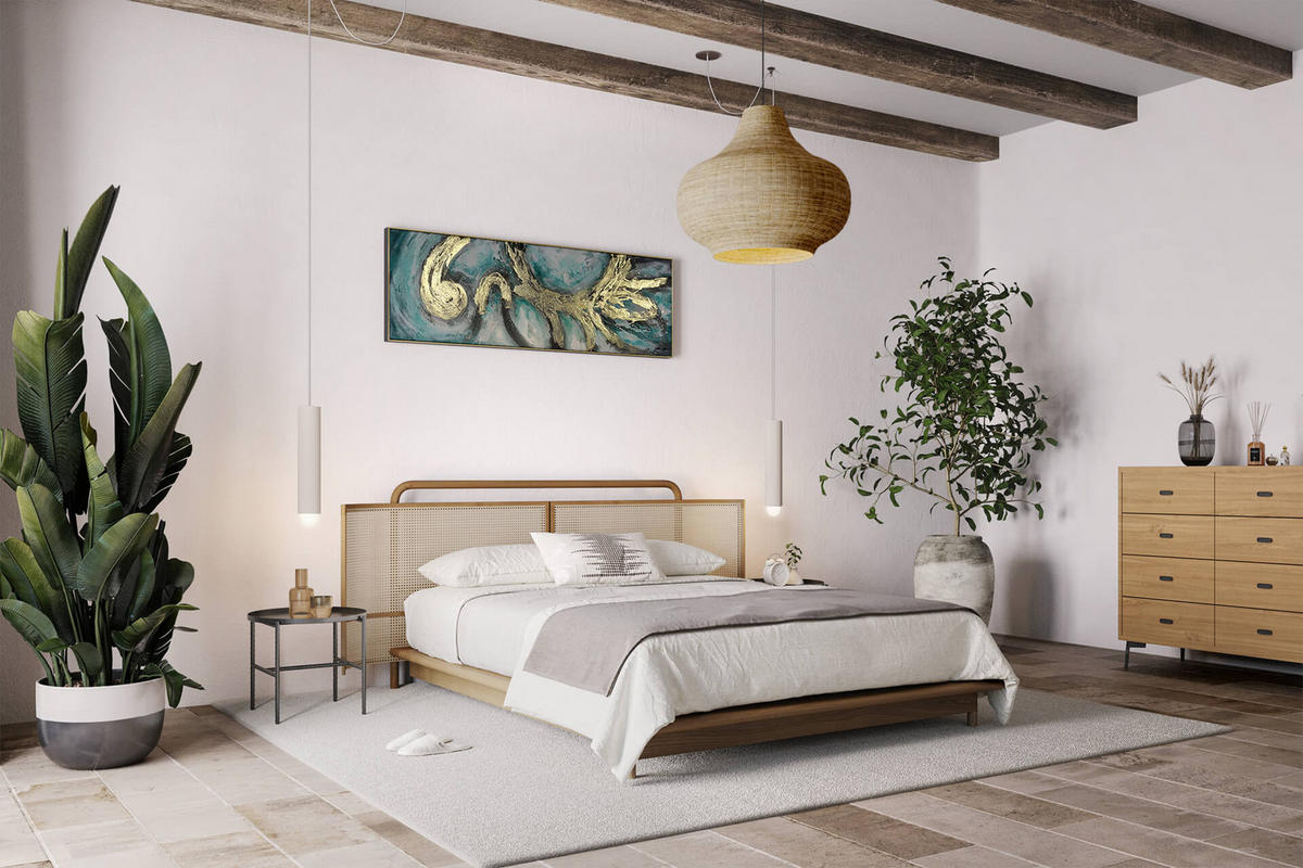 ÖLGEMÄLDE 150/50 cm - Türkis/Weiß, Holz/Textil (150/50cm) - KUNSTLOFT