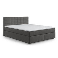 BOXBETT 140/160/180x200 – inkl. Topper, 7‑Zonen Taschenfederkern-Matratze, New York-Stoff - Anthrazit/Schwarz, Holz/Kunststoff (140/200cm) - Cotta