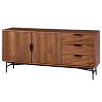 SIDEBOARD - MDF / Metall - Walnussfarben/Schwarz, Holzwerkstoff/Metall (160/75/40cm) - home24