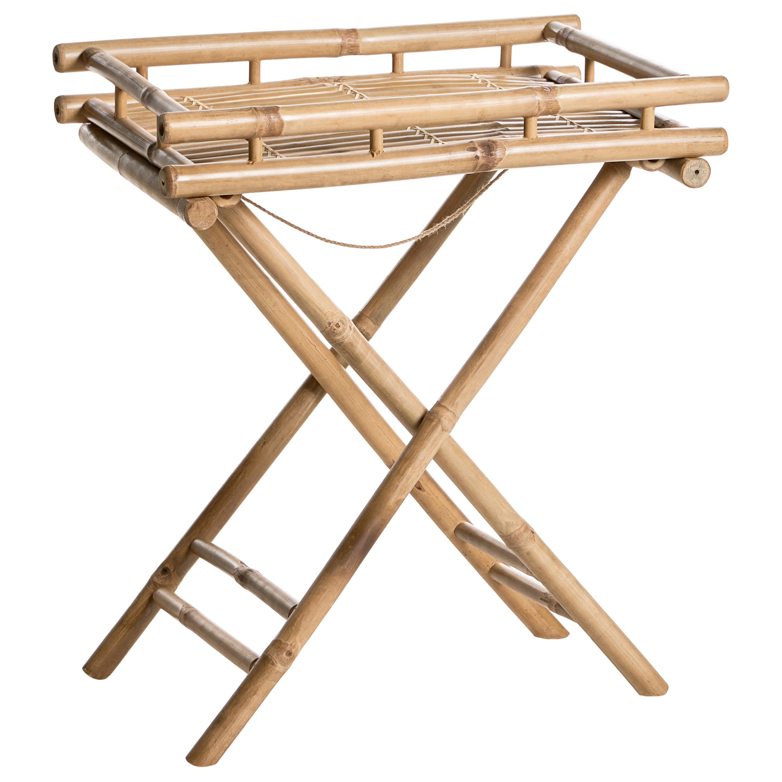 BEISTELLTISCH Bambus Naturfarben klappbar Misicuni - Naturfarben, Holz (60/40/68cm) - Beliani