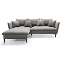 ECKSOFA Flavio mit Schlaffunktion, Bettkasten 260 cm, Links, Dunkelgrau - Dunkelgrau, Holz (258/167cm) - Emporius