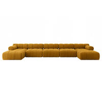 WOHNLANDSCHAFT modulares Sofa Tesso-U3 - 475x160x70 cm Senfgelb Cord - Currygelb, Holzwerkstoff/Textil (475/70/160cm) - ALTDECOR