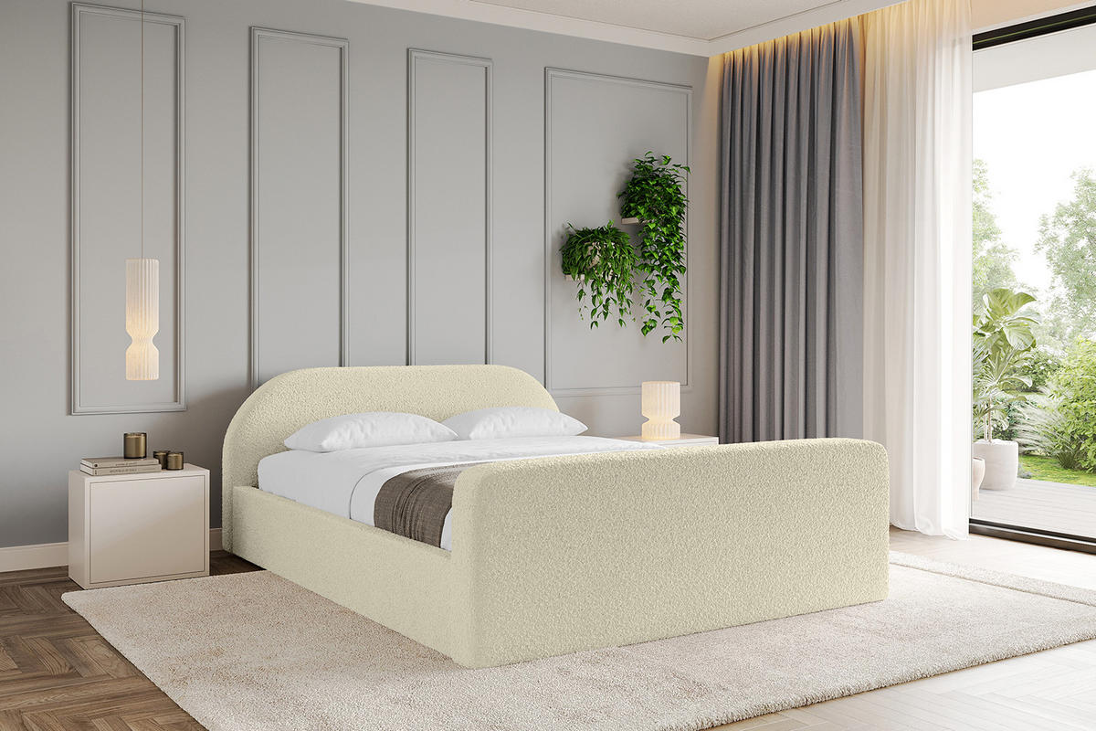 POLSTERBETT mit Bettkasten, Fußteil und Lattenrost, Boxbett ohne Matratze - TIVON-Z-V1 180x200 Beige - Taupe, Holzwerkstoff/Textil (180/200cm) - ALTDECOR