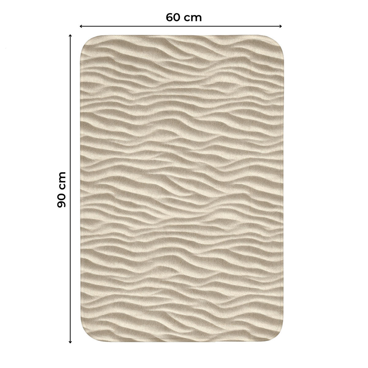 WC PŘEDLOŽKA Písek - Vlny - Béžová 60x90 cm - písková barva, textil/plast (60/1cm) - OnlyWow