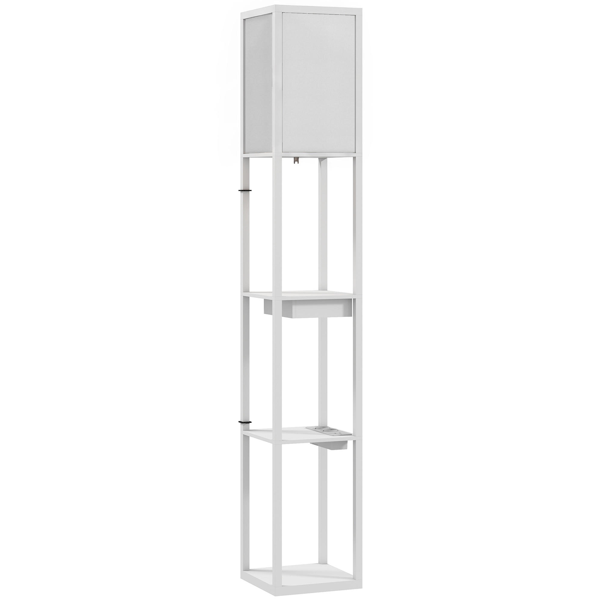 STEHLAMPE MDF Kunststoff Weiß - Weiß, Holzwerkstoff (26/26/159cm) - HOMCOM