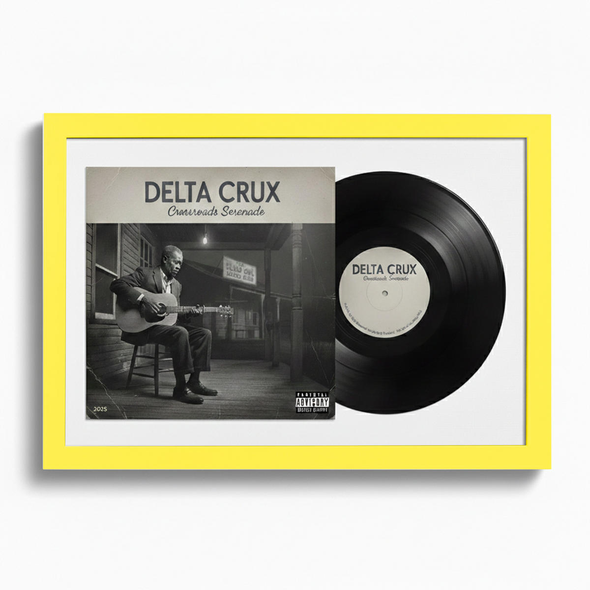 SCHALLPLATTEN RAHMEN 40/60 für Cover & Vinyl - Gelb, Holz (60/40cm) - K-Möbel