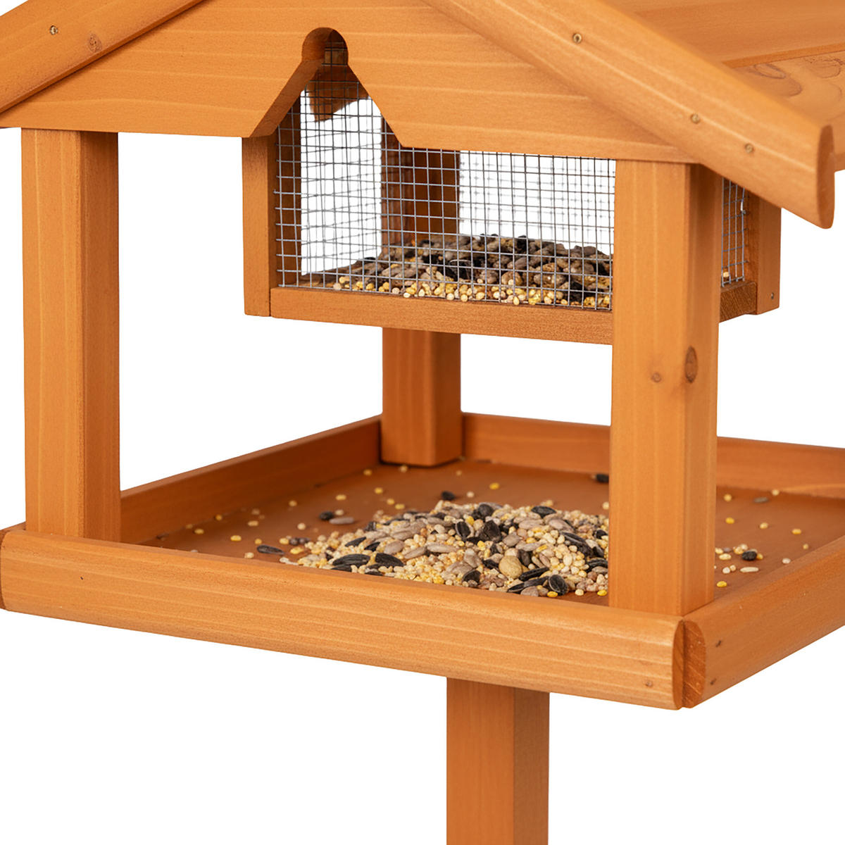 VOGELFUTTERHAUS - Orange, Holz (50/117/50cm) - Relaxdays