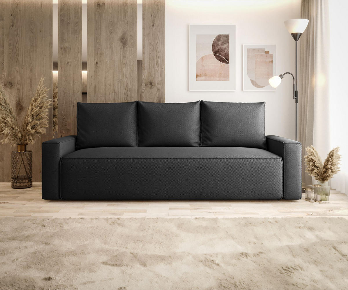 SOFA mit Schlaffunktion SAVIO Curio 97 - Dunkelgrau, Textil (232/90/90cm) - Bedante