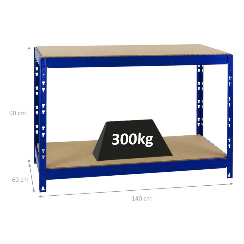Thumbnail - Proregal Werkbank, Blau, Metall, Rechteckig, 270x180x60 cm, Freizeit, Heimwerken, Werkstatt, Werkbänke