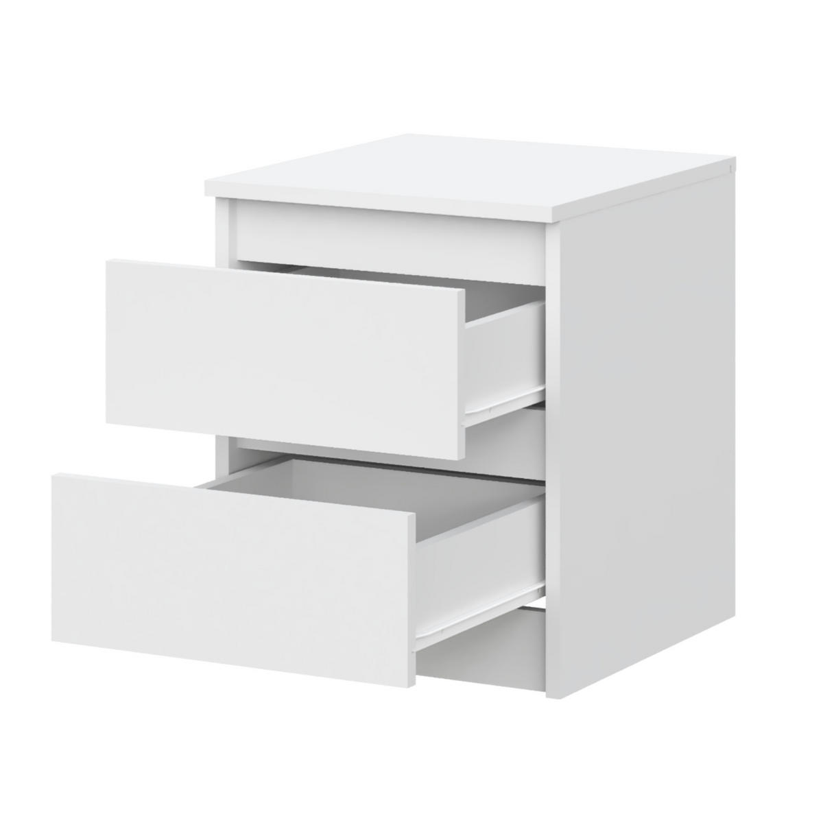 SIDEBOARD SOLA KOM1-2S Schubladen Weiß - Weiß, Holzwerkstoff/Kunststoff (40/50/43cm) - Komodee