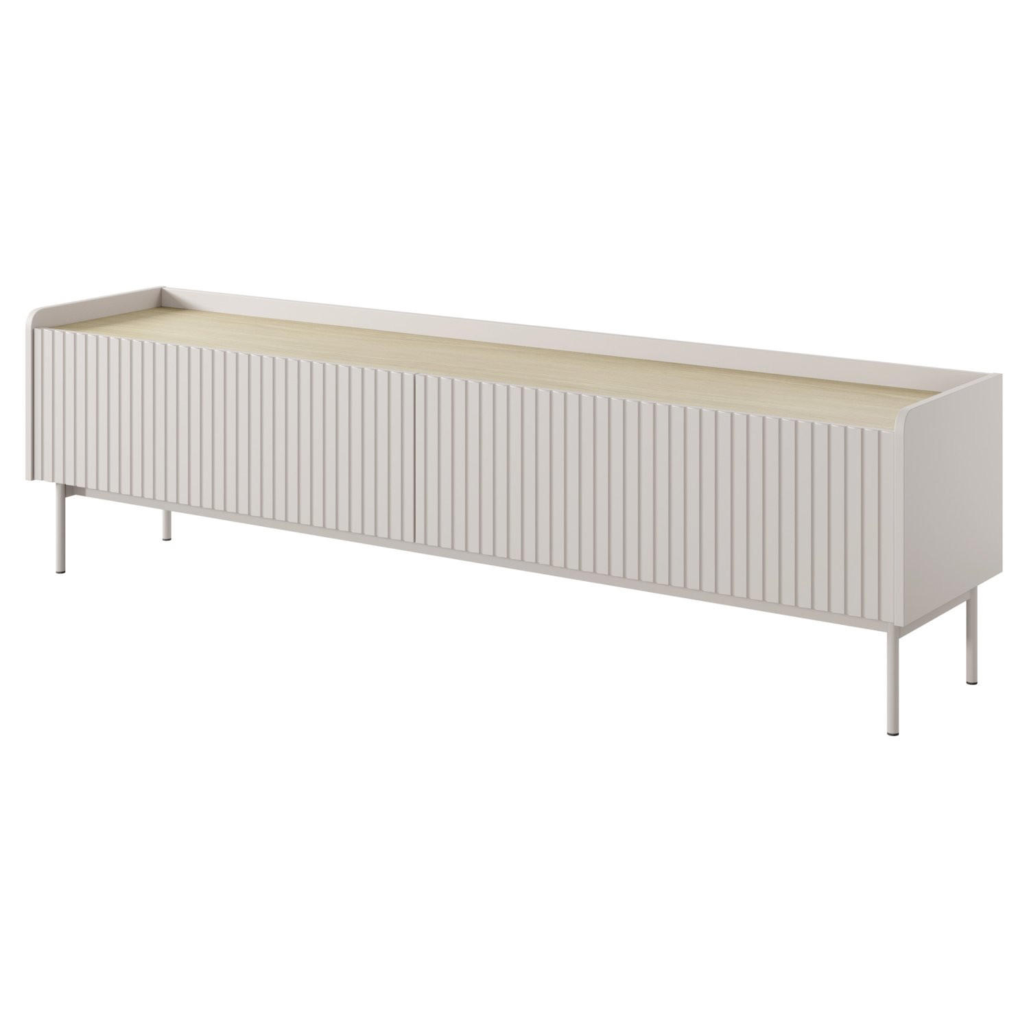 TV-LOWBOARD Liwelo Greige 181 cm - Taupe, Holzwerkstoff/Metall (181/50.2/38cm) - Selsey