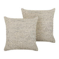 DEKOKISSEN 2er-Set Beige 45/45 cm Howea - Beige, Naturmaterialen/Textil (45/45cm) - Beliani