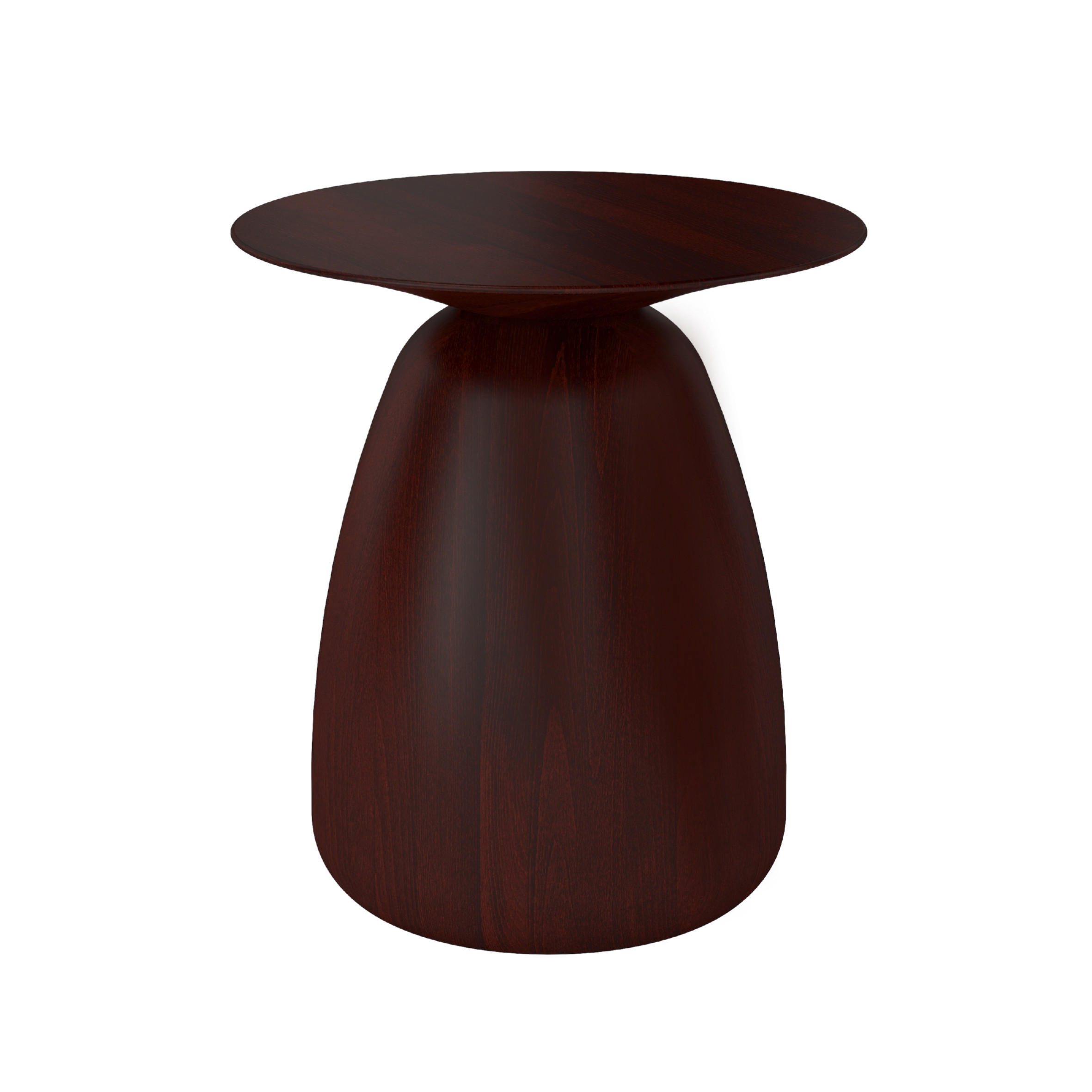 BEISTELLTISCH Baobab34, Ovaler Tischplatte, Buche - lackiert, Palisanderfarbe - Wengefarben, Holz (32.5/32.5/34cm) - Kayani