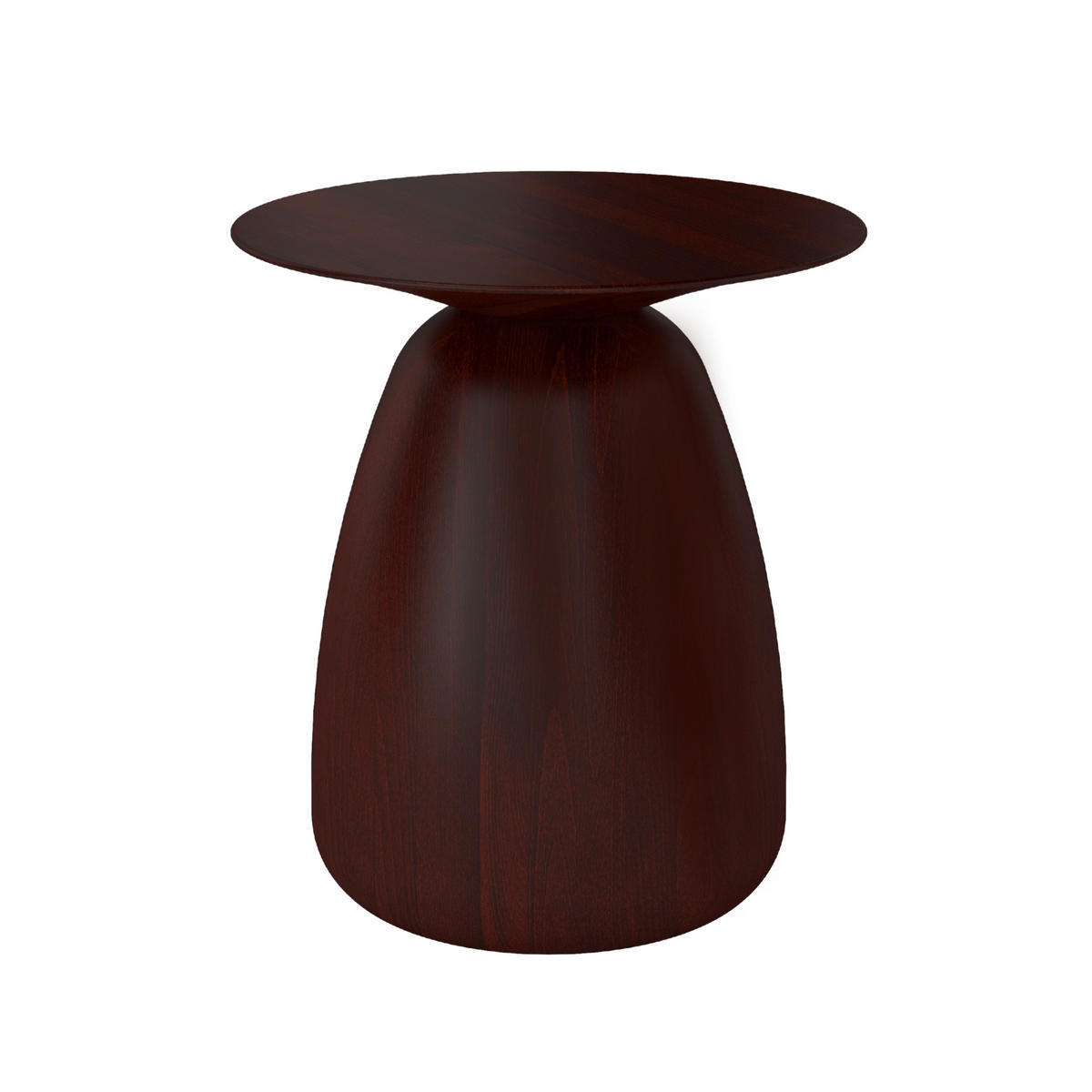BEISTELLTISCH Baobab34, Ovaler Tischplatte, Buche - lackiert, Palisanderfarbe - Wengefarben, Holz (32.5/32.5/34cm) - Kayani