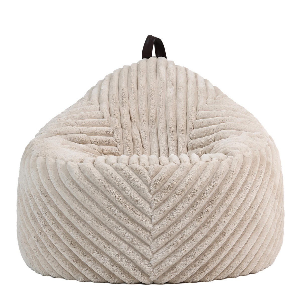 SITZSACK Sessel Kokon aus Kunstfell Cord - Creme, Kunststoff/Textil (87/73/73cm) - icon
