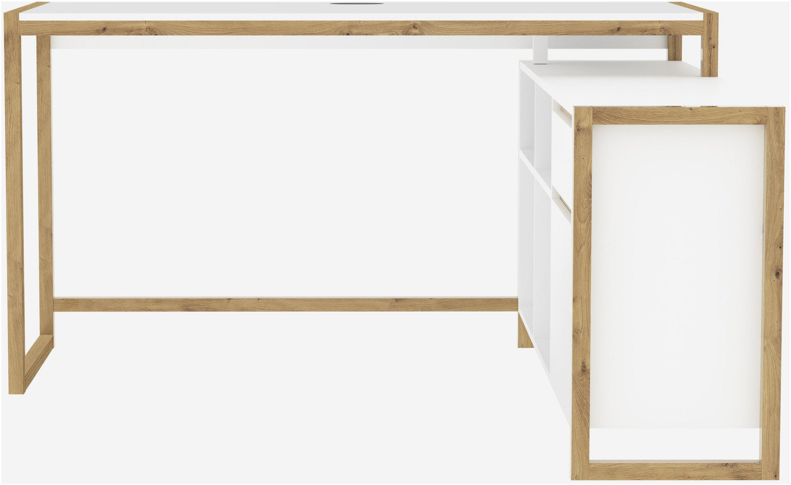 SCHREIBTISCH Denver 37A weiß / Dekor Artisan Oak 75/139/139 cm - Weiß/Eiche Artisan, Holzwerkstoff (139/139/75cm) - Calicosy
