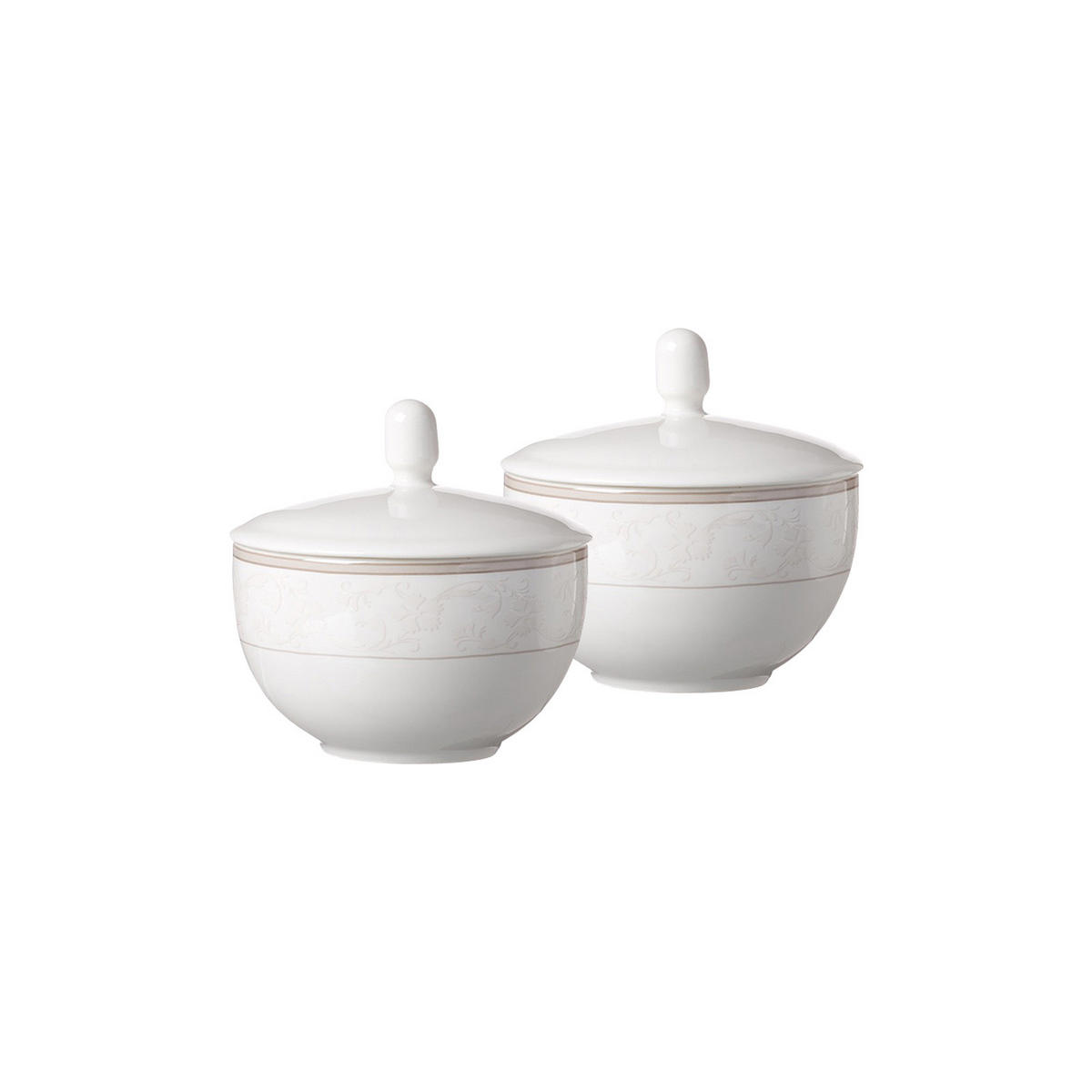 ZUCKERDOSEN Isabella beige ø 9 cm 2er Set - Beige, Keramik (9/7cm) - Ritzenhoff Breker