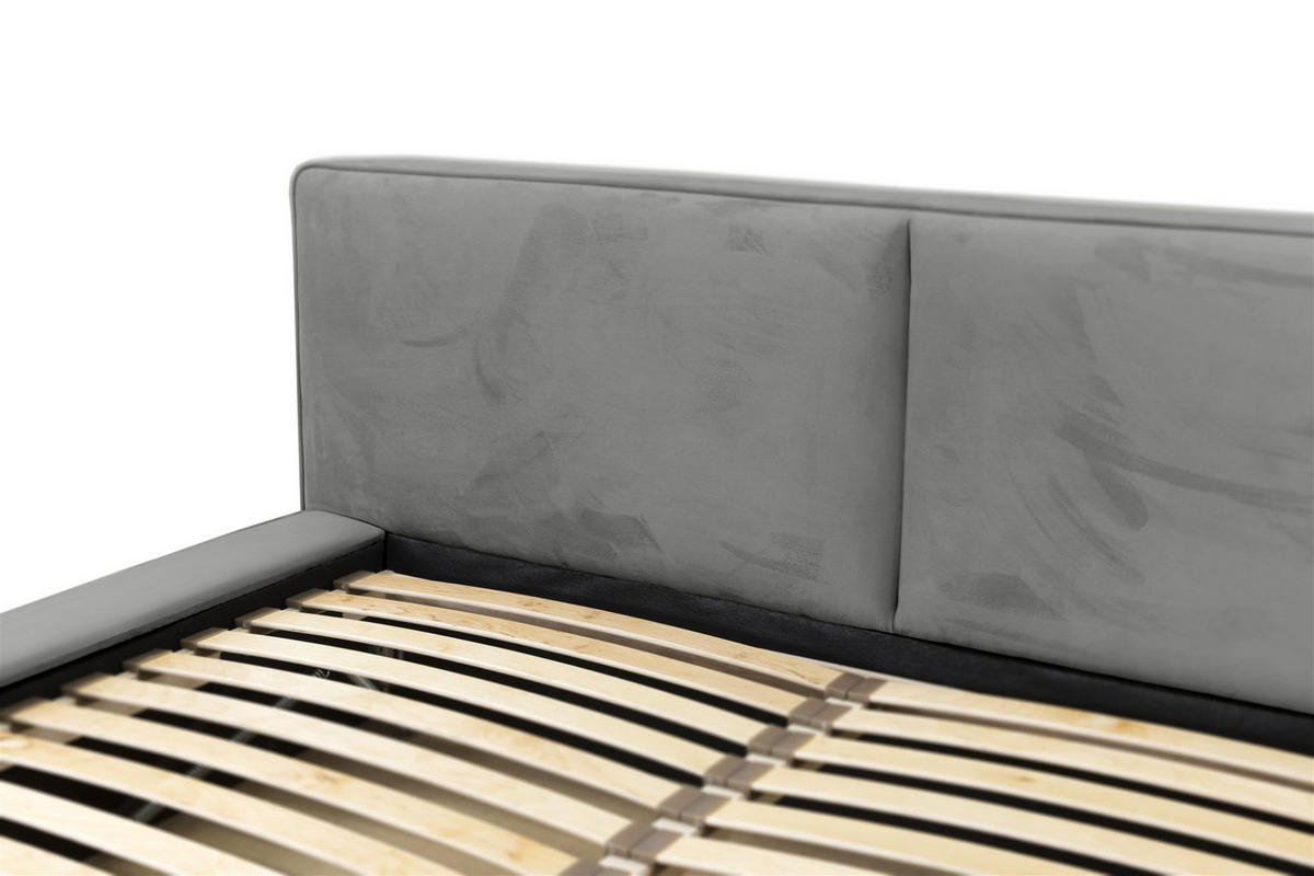 POLSTERBETT Lexie In Riviera Komplett - Grau, Holzwerkstoff/Textil (180/200cm) - Fun Möbel