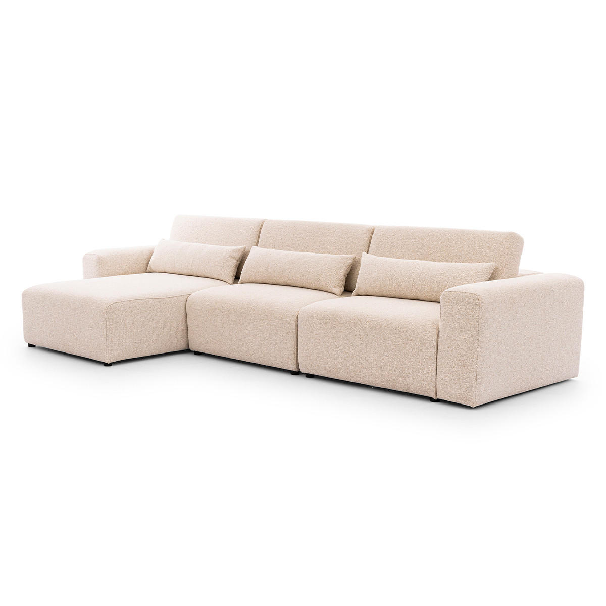 ECKSOFA Velano 3 Sitzplätze Beige - Beige, Holz (314/167cm) - Petits-meubles