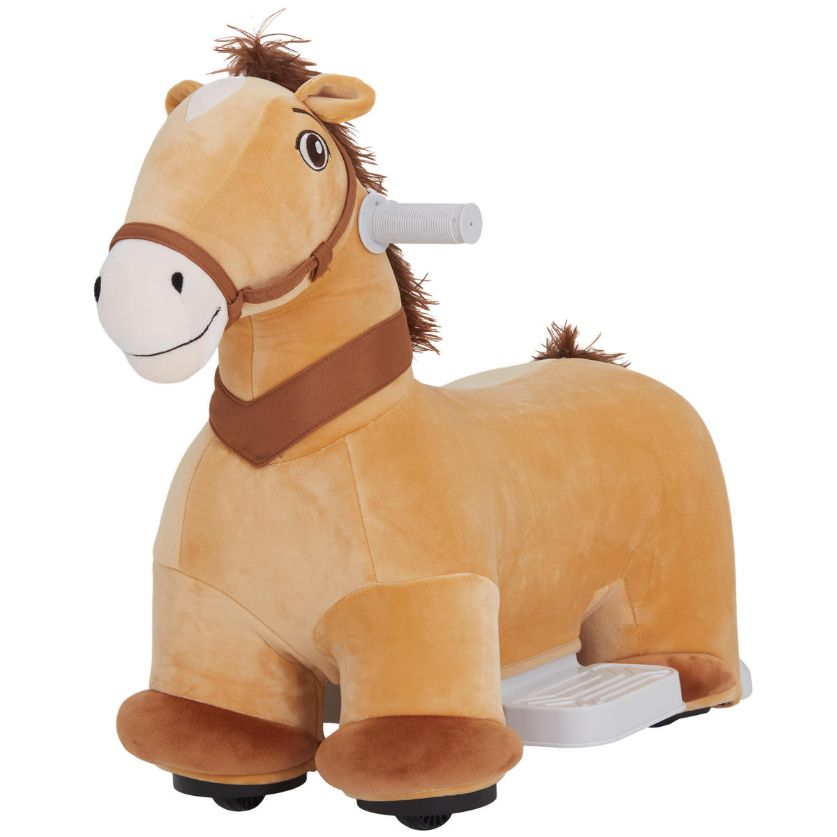 REITPFERD DE-10215 6V batteriebetrieben mit Musik Braun - Braun, Textil (34/53/69cm) - ComfortXL