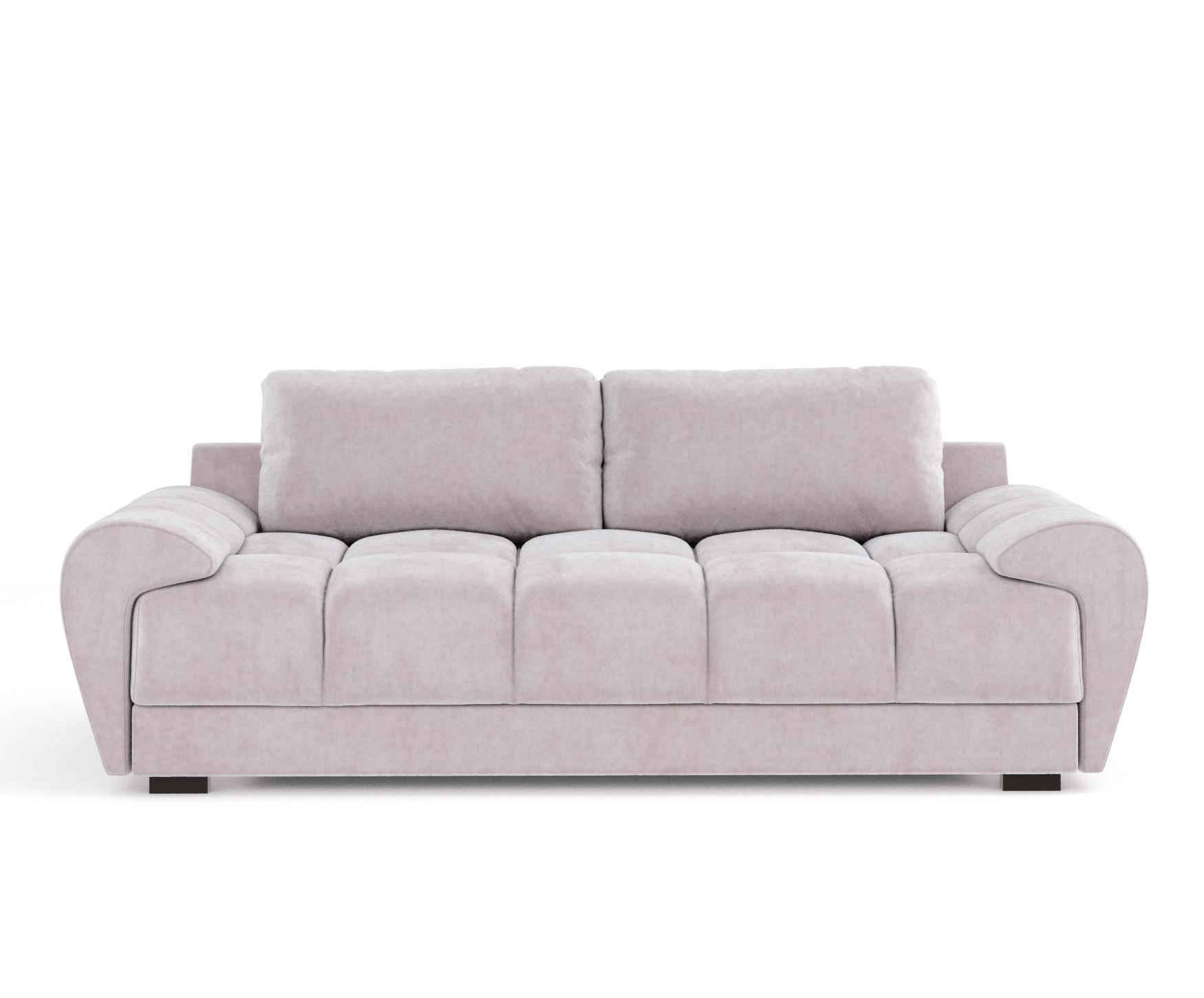 3-SITZER SOFA Peebles Lila Samtstoff - Flieder/Schwarz, Holz/Holzwerkstoff (244/90/101cm) - Maison de Reve