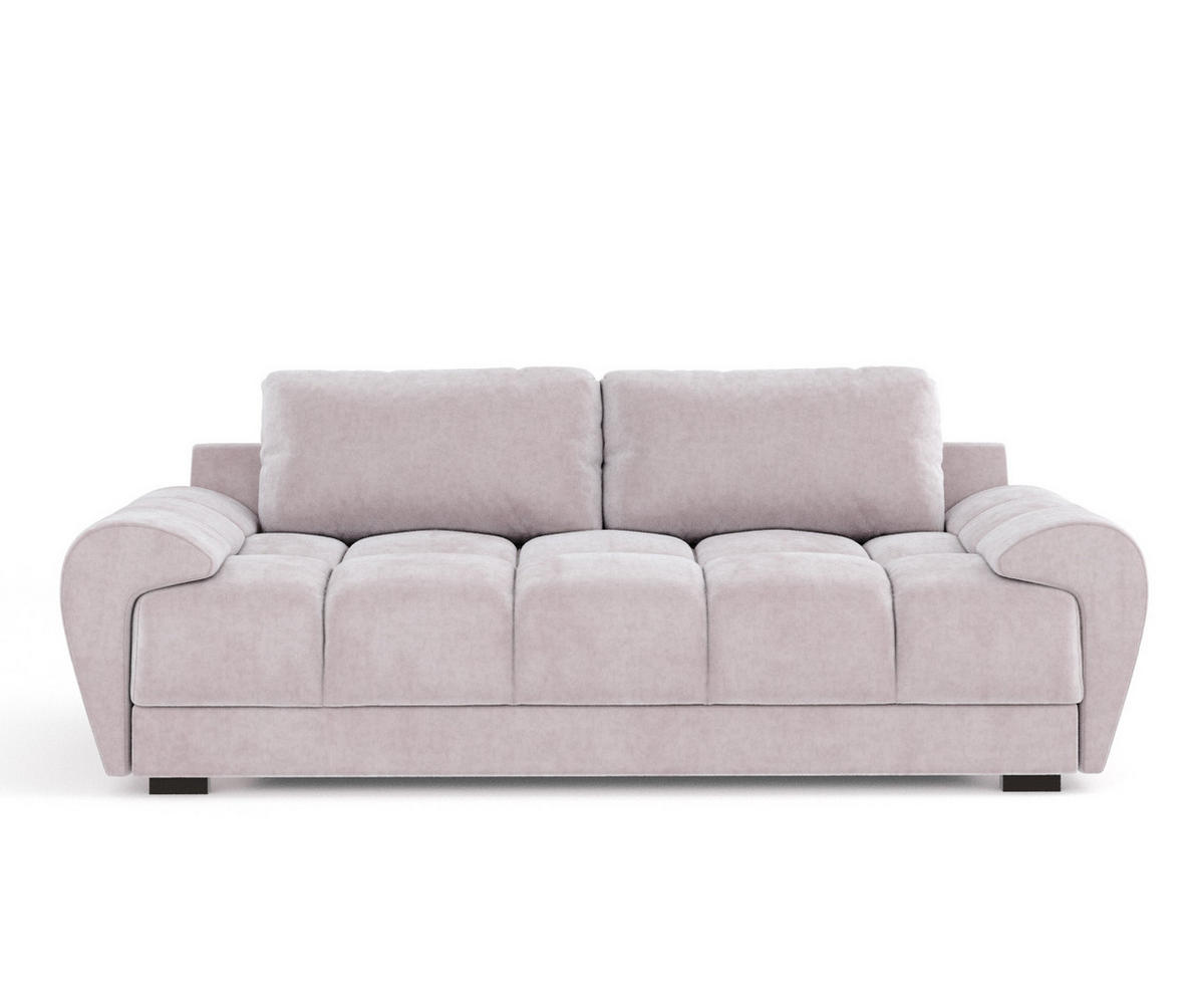 3-SITZER SOFA Peebles Lila Samtstoff - Flieder/Schwarz, Holz/Holzwerkstoff (244/90/101cm) - Maison de Reve