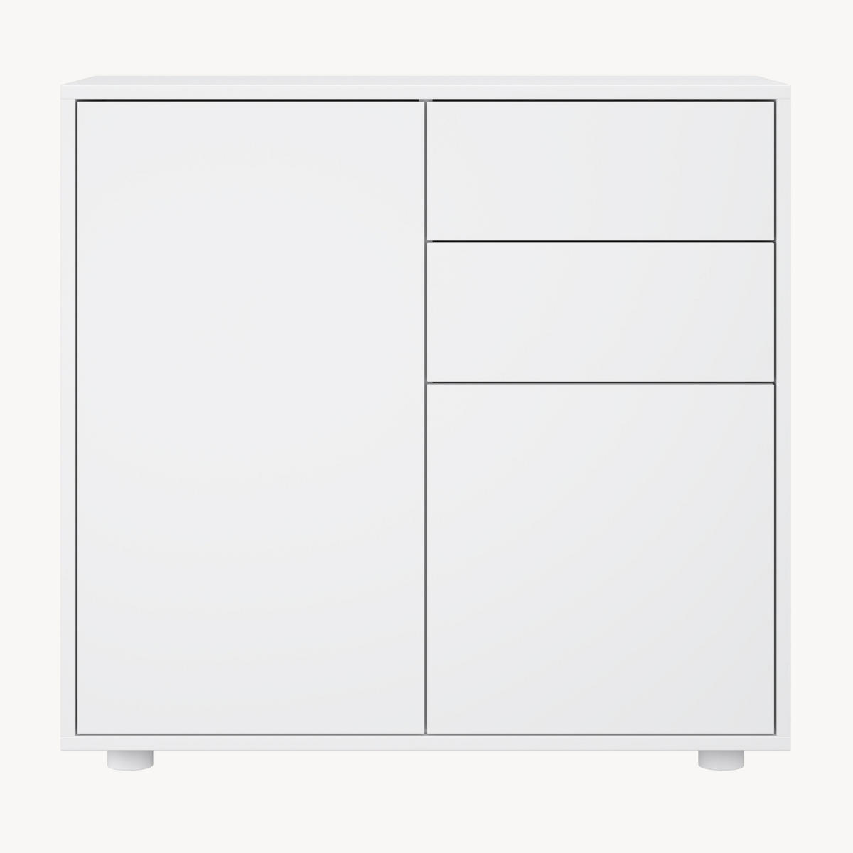 KOMODA Paarl 2dveřová - bílá, kompozitní dřevo (79/74/36cm) - [en.casa]