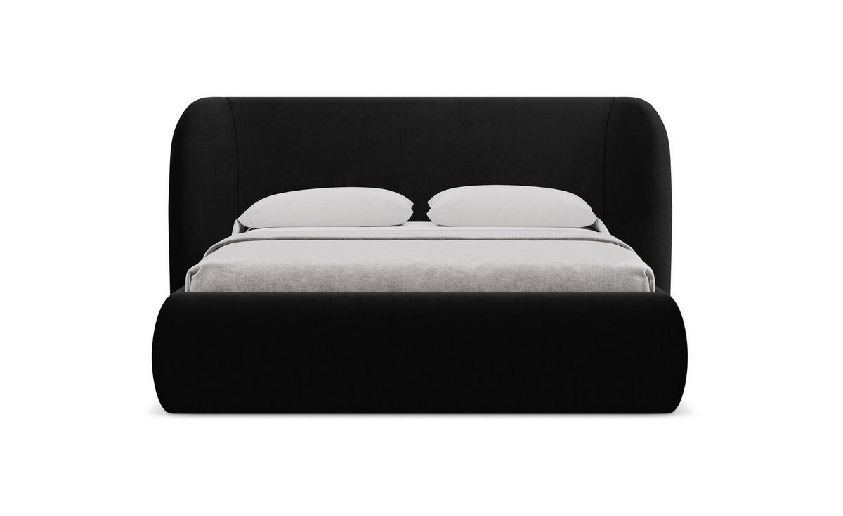 POLSTERBETT mit Bettkasten und Lattenrost 190x215 Schwarz - Schwarz, Kunststoff/Textil (140/200cm) - Makamii