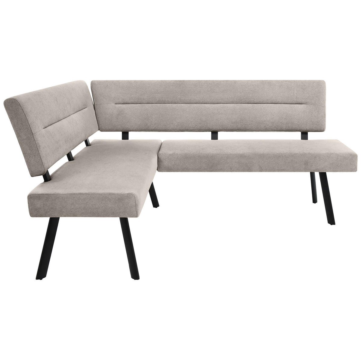 ECKBANK Zerra 192x153 cm, mit Metallbeinen, Curio-Stoff, Beige - Beige/Schwarz, Metall (192/153cm) - Beautysofa