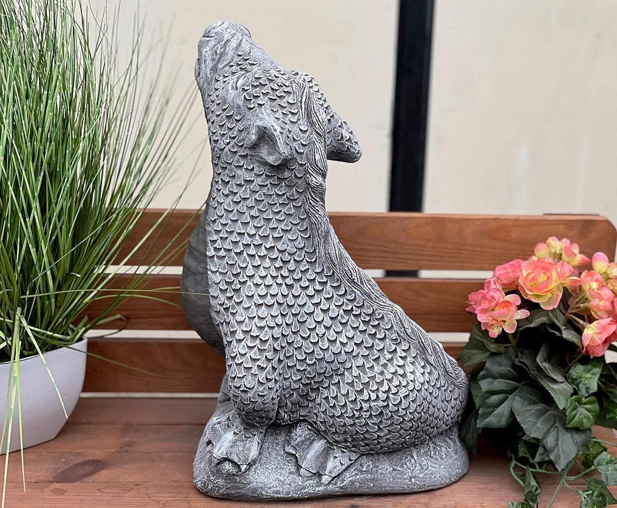 STEINFIGUR Drache Maximus frostfest wetterfest Steinguss - Grau, Stein (24/46/28cm) - stoneandstyle